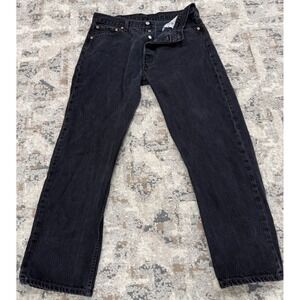 Vintage Y2K Levi Strauss 501XX Black Wash Button Fly Jeans Men's W36 L30